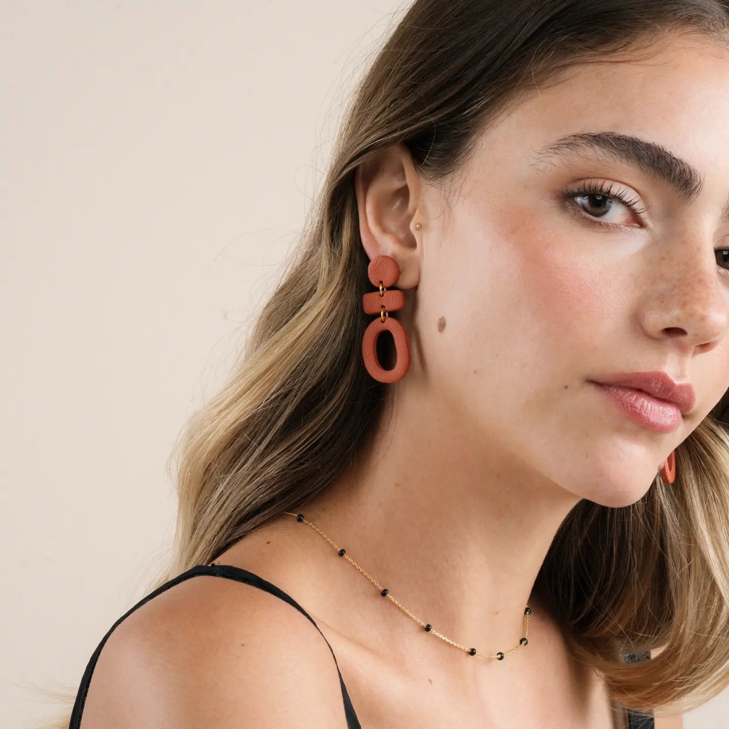 Three Tier Clay Earrings