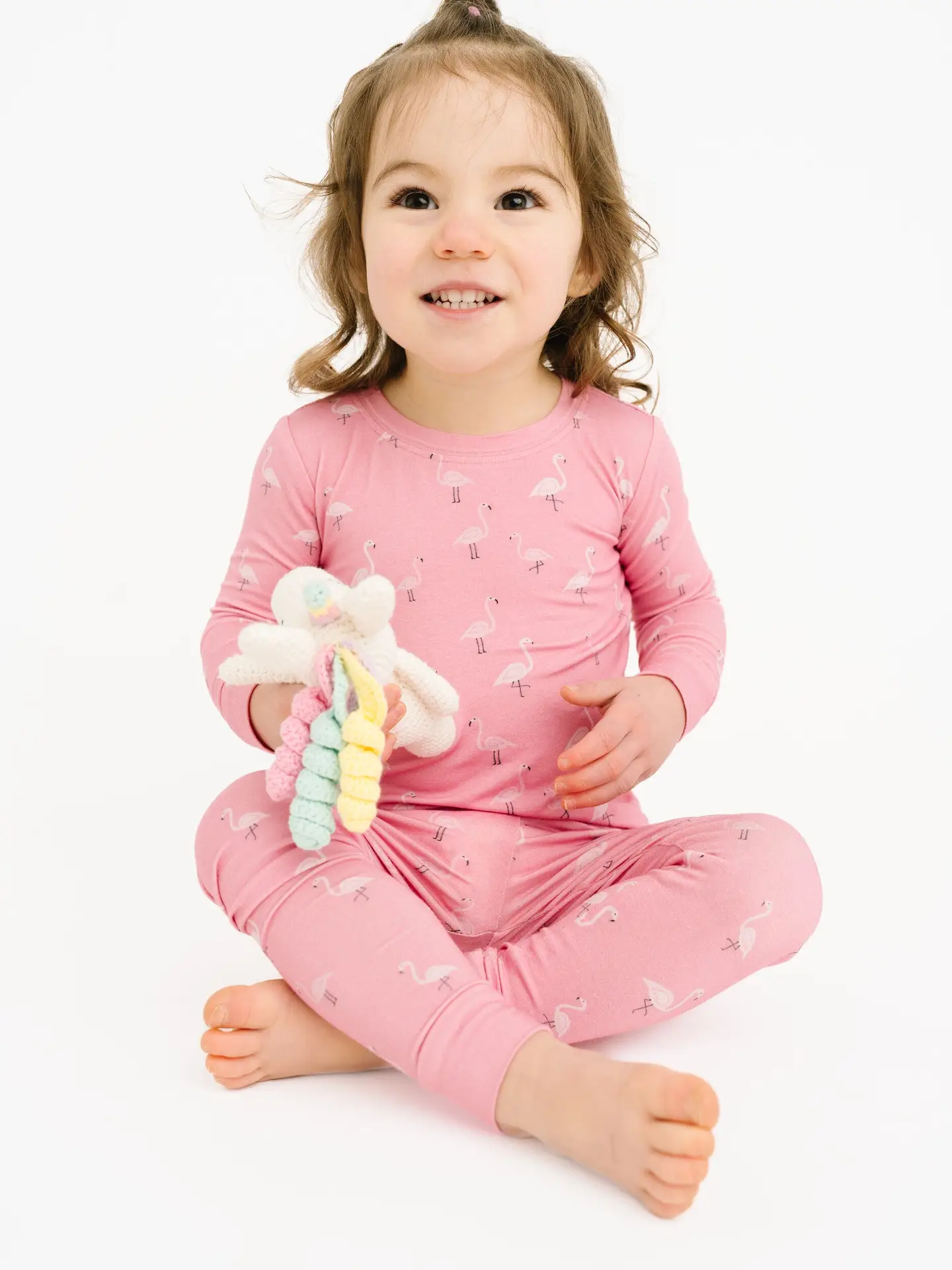 Girls Pink Flamingo Bamboo Pajamas
