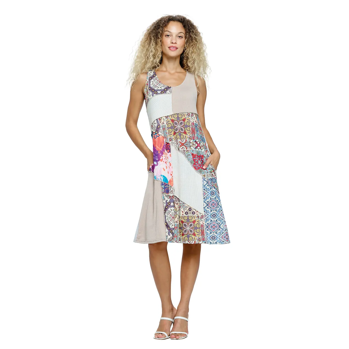 Boho A-Line Patchwork Dress