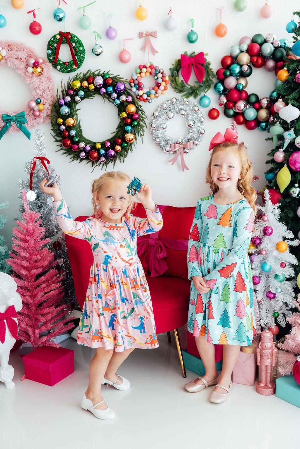 Girls Oh Christmas Tree Twirl Dress
