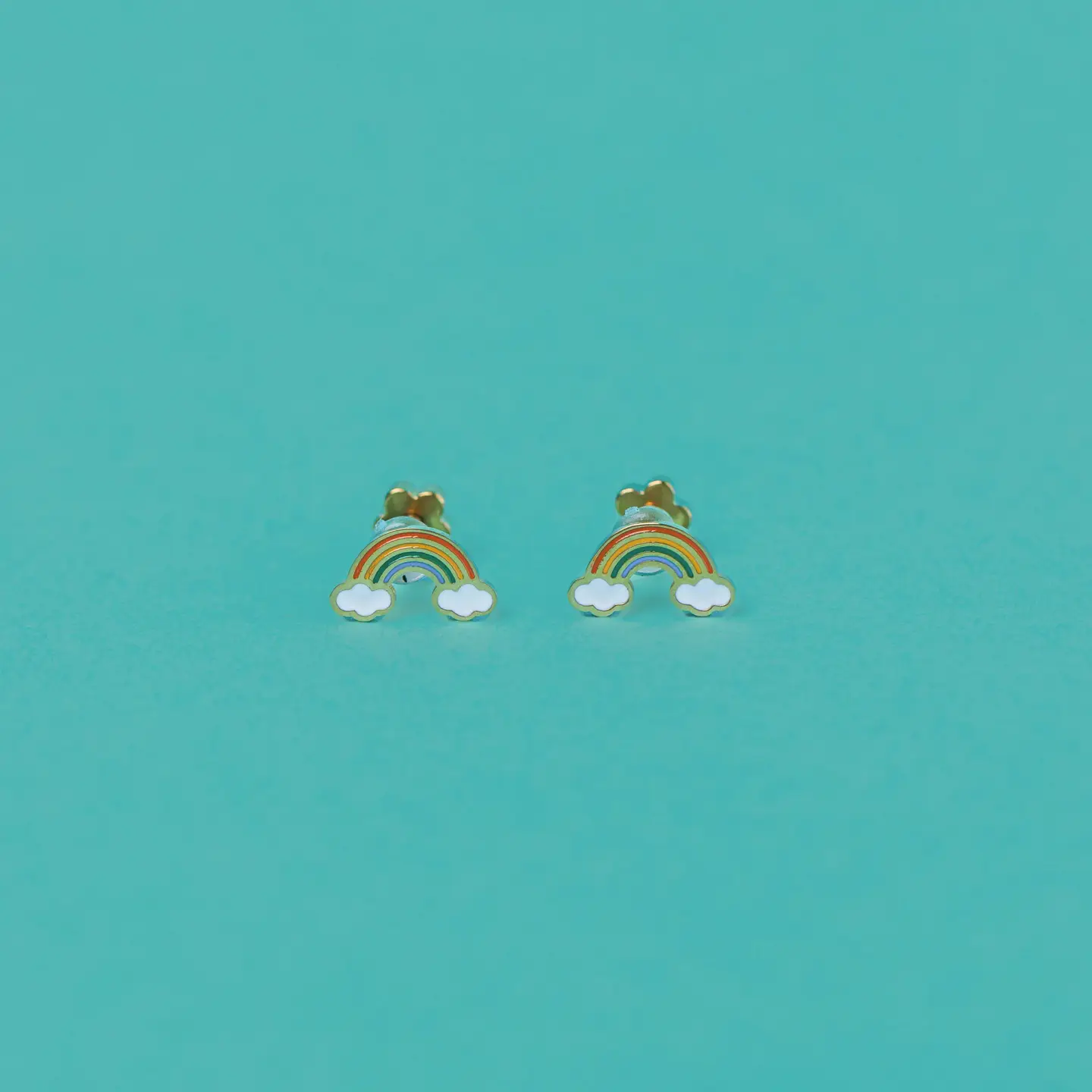 Rainbow Flat Back Earrings