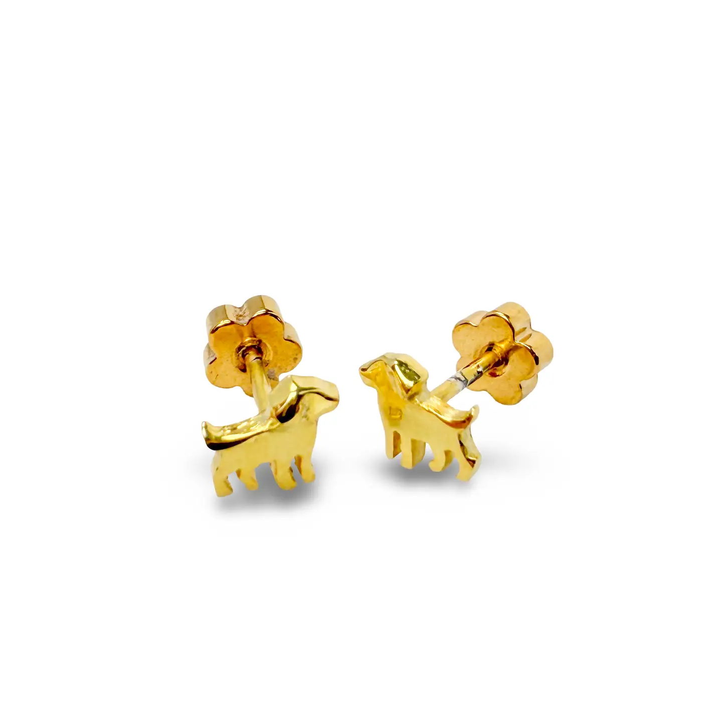 Dog Tiny Screw Back Earrings
