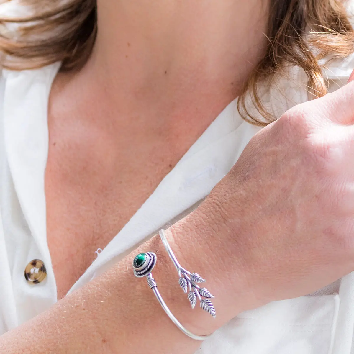 Tanvi Cuff Bracelet Silver Bangle