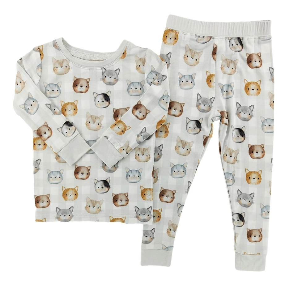 Kids Cuddly Cats Bamboo Pajamas