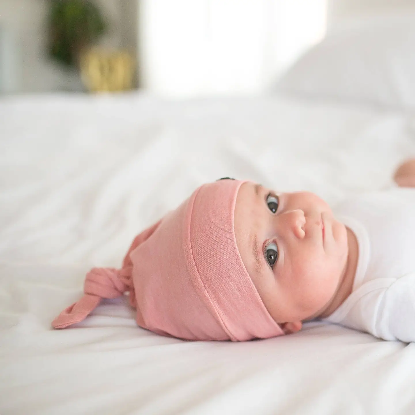 Top Knot Hat - Darling Pink