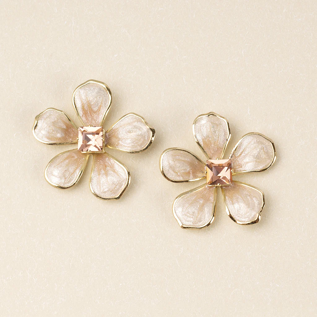 Sparkle Enamel Flower Earrings