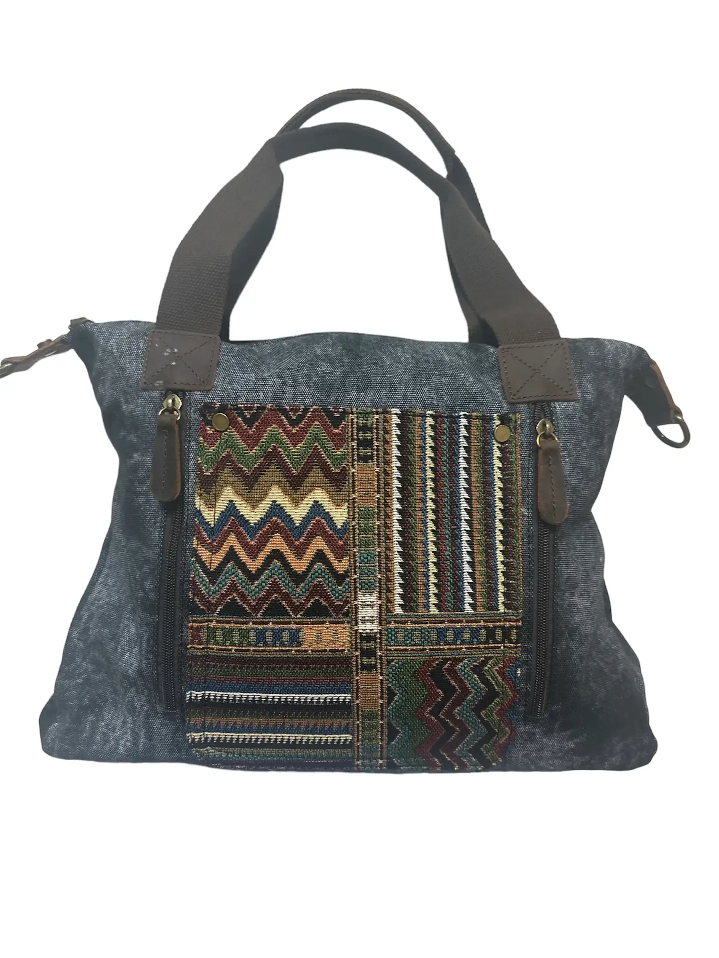 Stonewashed Canvas + Leather Tote Bag