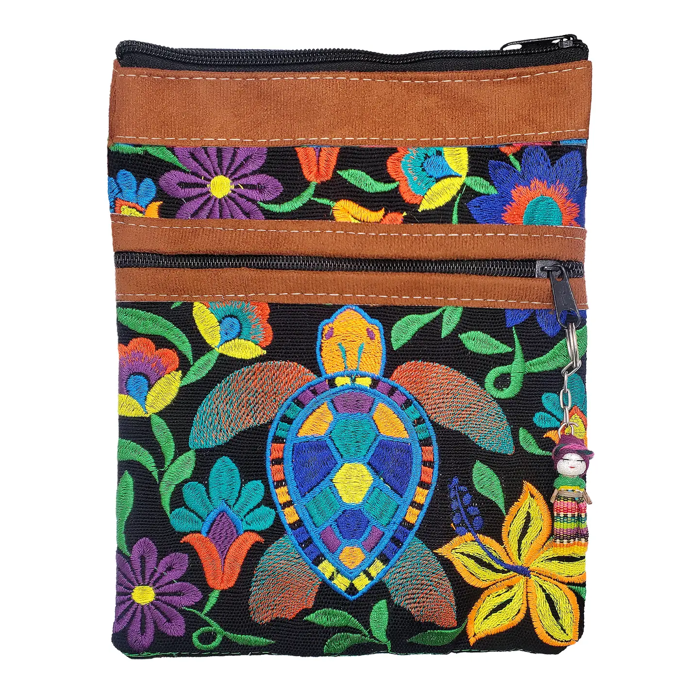 Embroidered Turtle Crossbody Bag