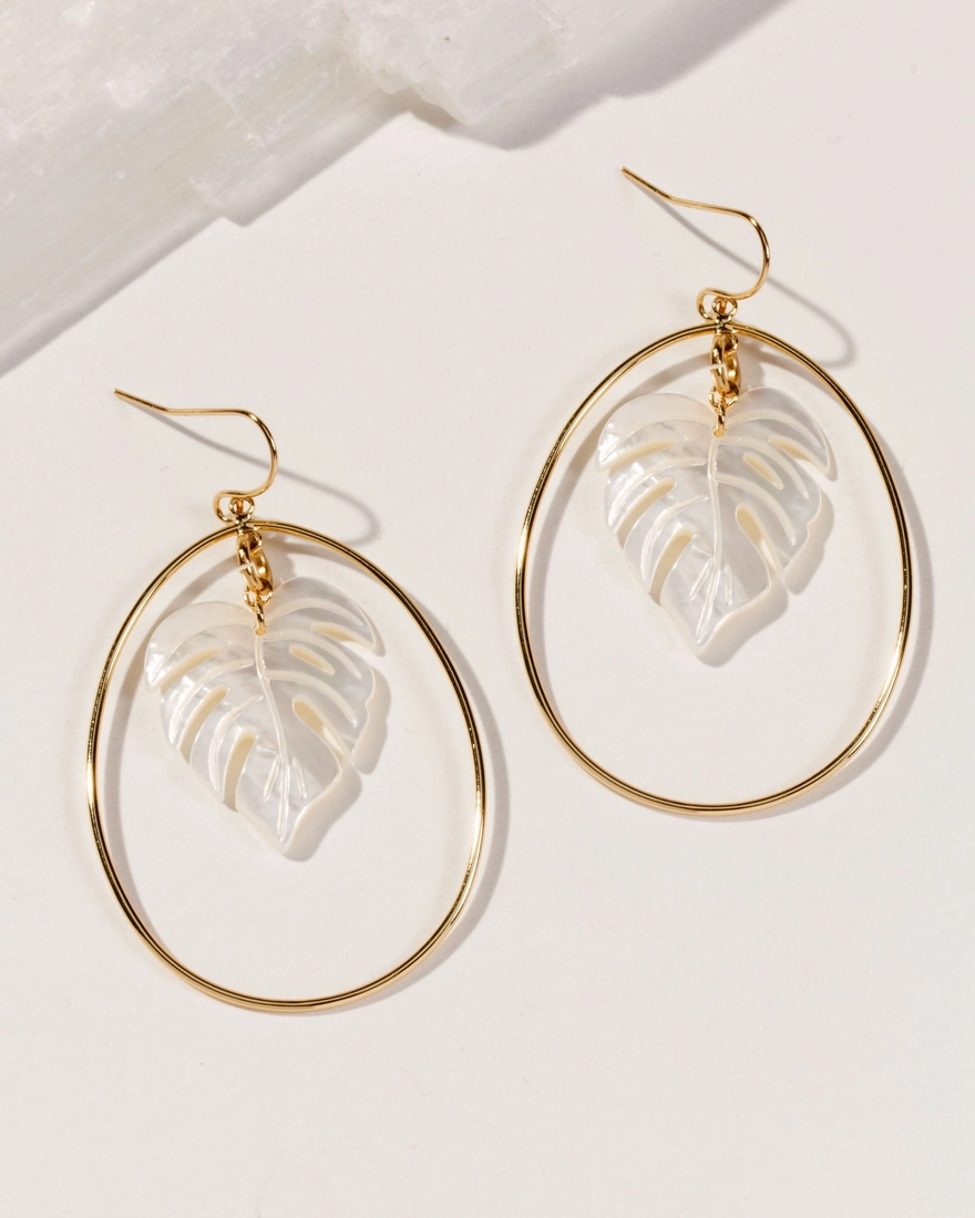 Hanging Garden Pothos Fish Hook Earrings