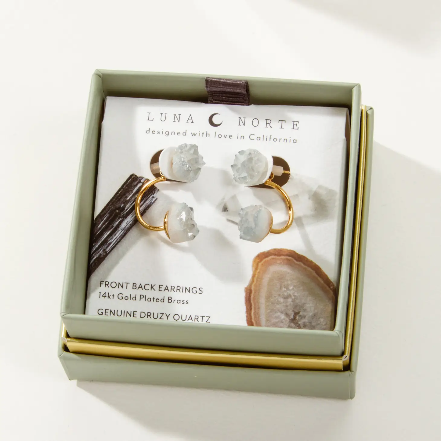 Cosmic Front Back Earrings Druzy