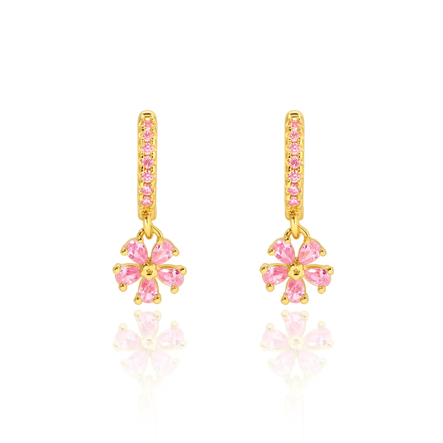 Pretty in Pink 18K Gold Plated Earrings