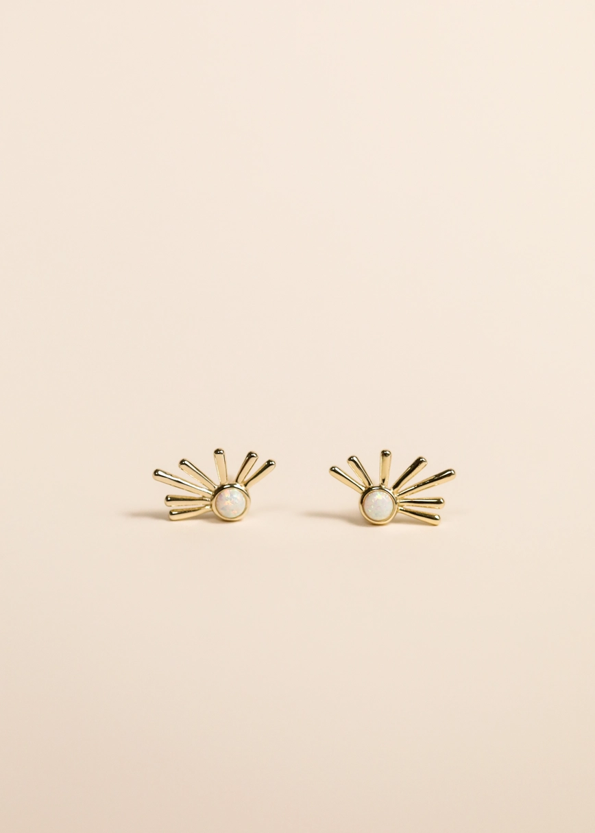 Opal Sun Ray Earrings