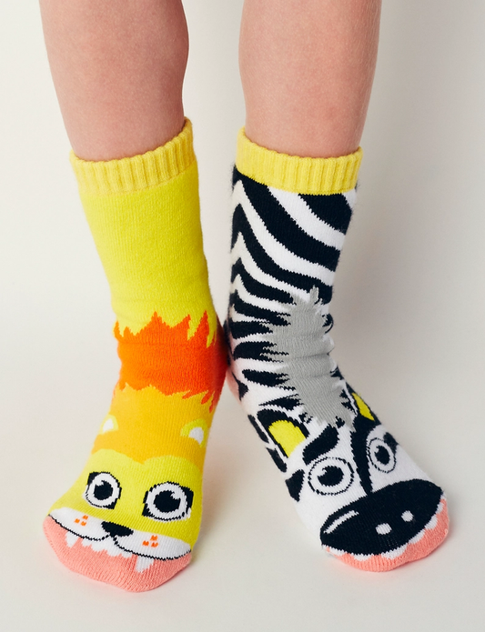 Pals Kids Socks Zebra Lion