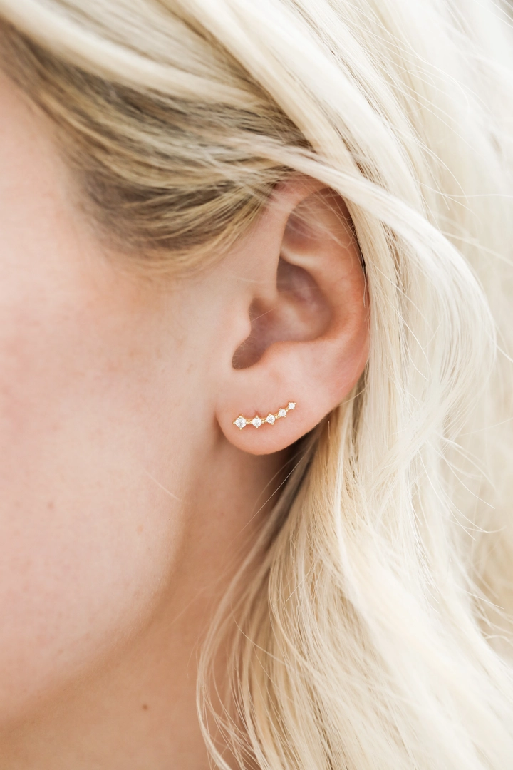 Crawler Earrings - White