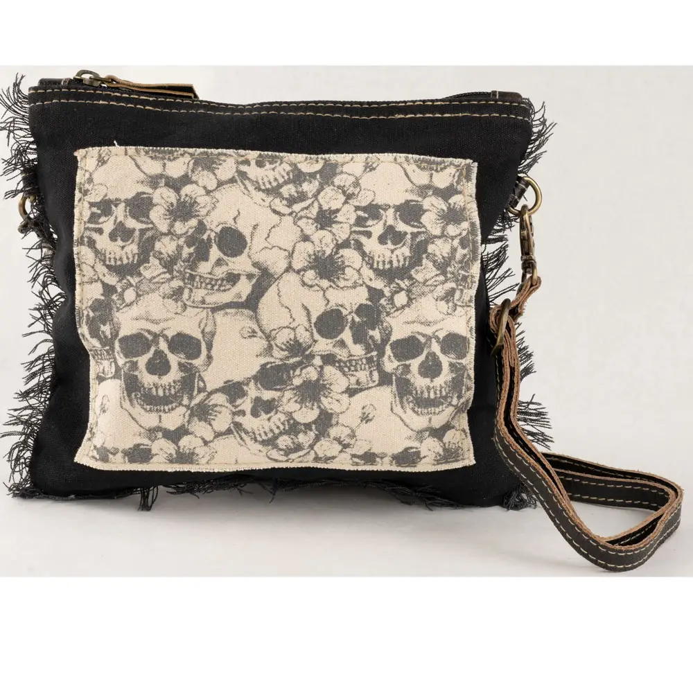 Skulls Crossbody Canvas Bag
