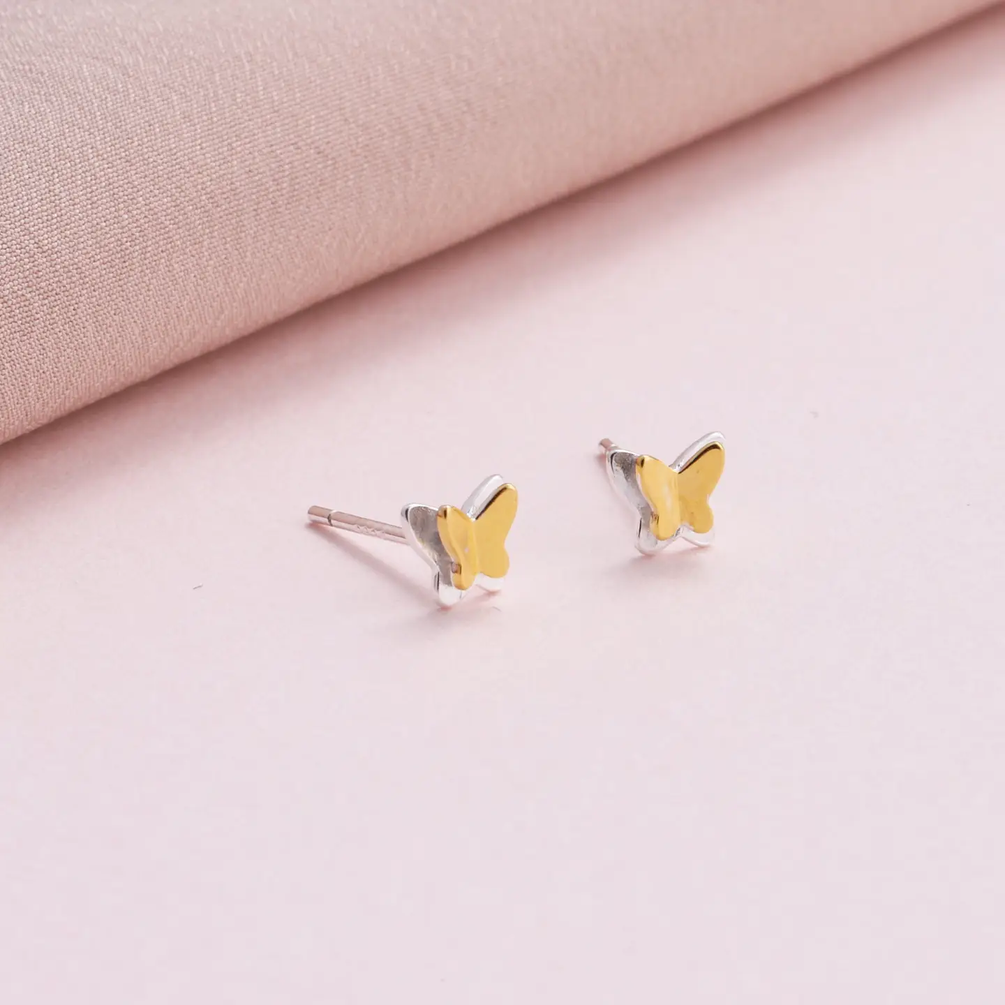 Best Wishes Two Tone Butterfly Earrings