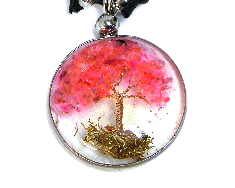 Acrylic Inlay Tree of Life Necklace