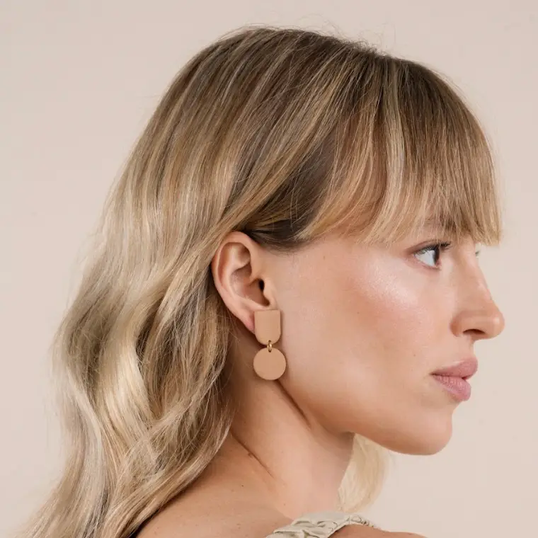 Circle Dome Clay Earrings
