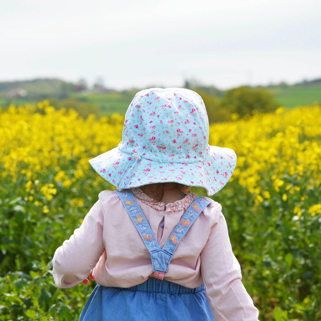 Retro Rose Floppy Sun Hat