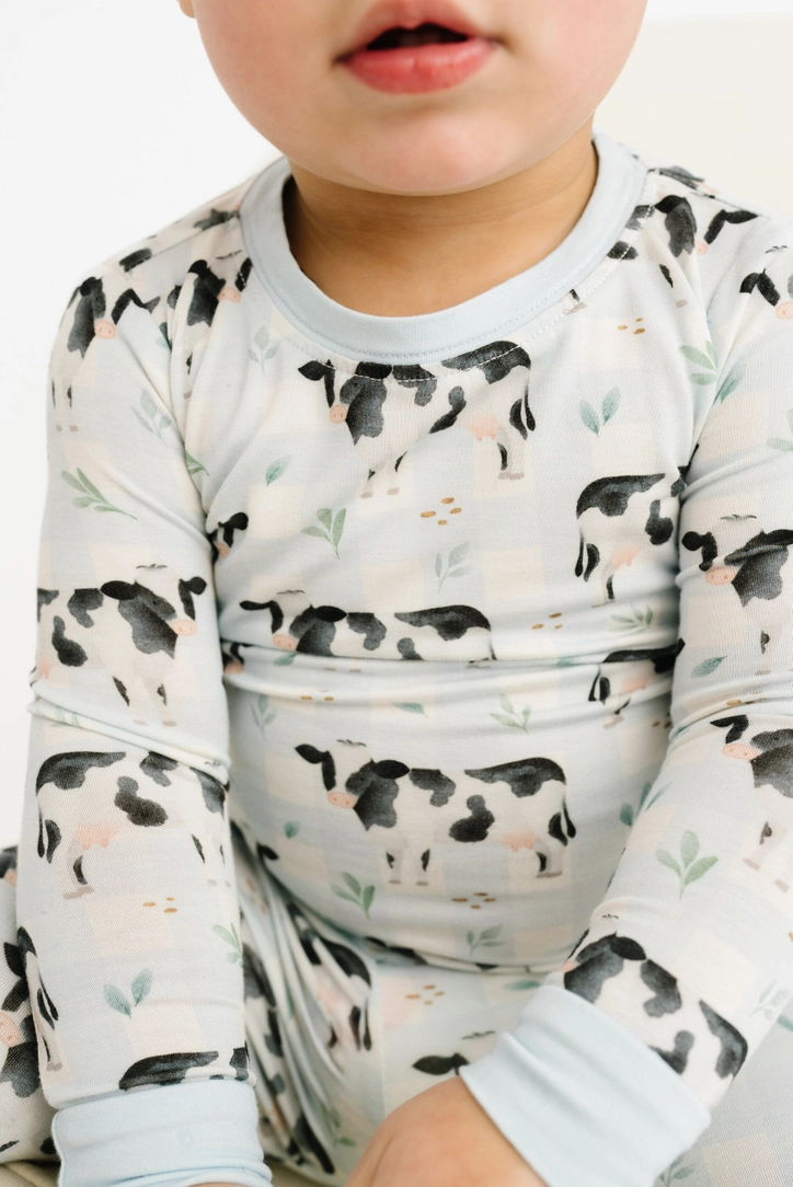 Kids Dairy Cow Bamboo Pajamas