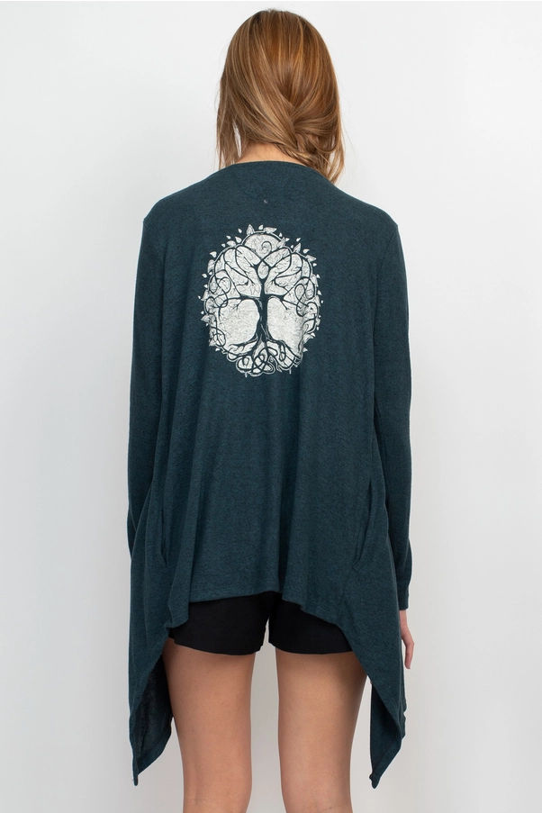 Boho Tree Waterfall Soft Cardigan