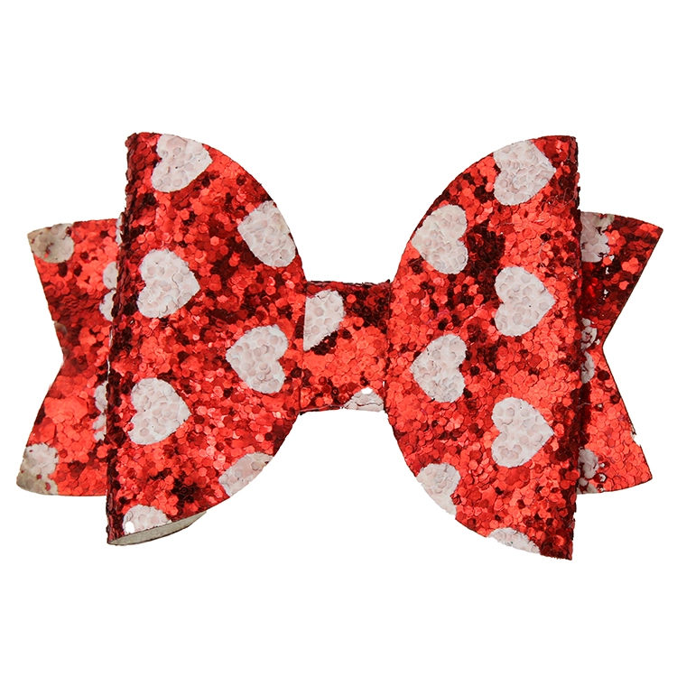 Girls Glitter Heart Bow