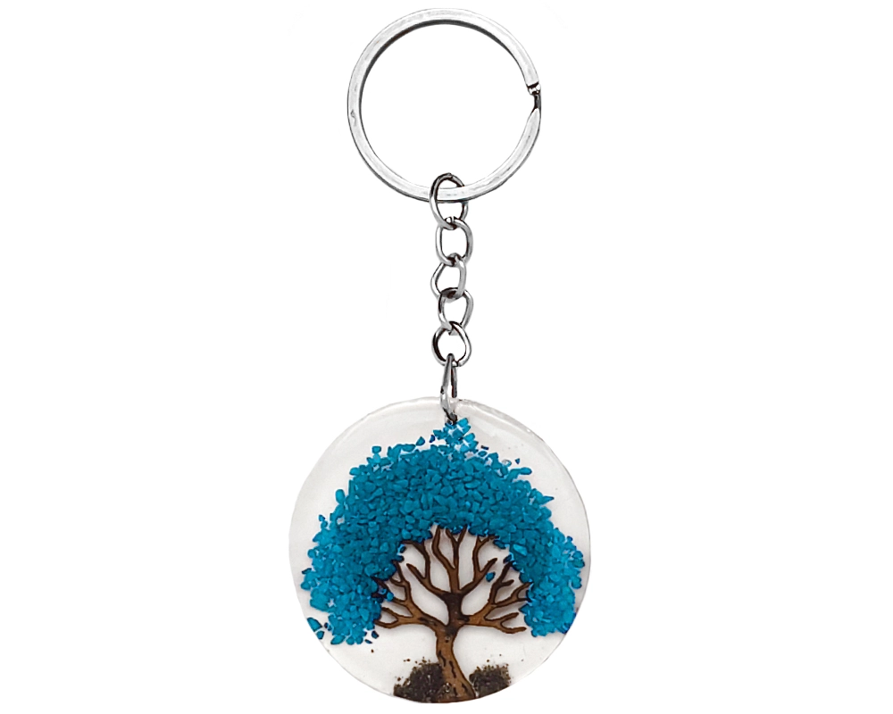 Tree of Life Chip Inlay Keychain