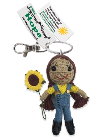 Hope Sunflower Girl String Doll Keychain