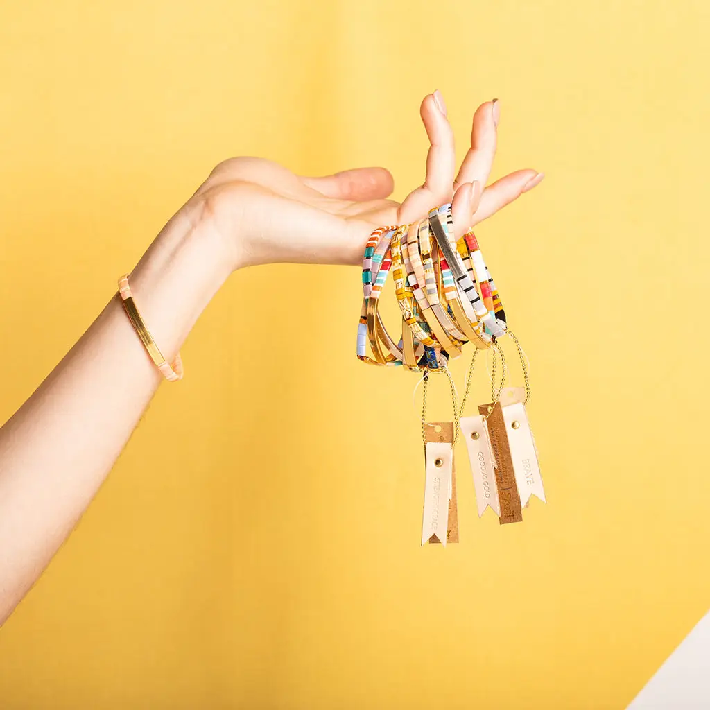 Good Karma Bracelet Brave -Pink/Gold