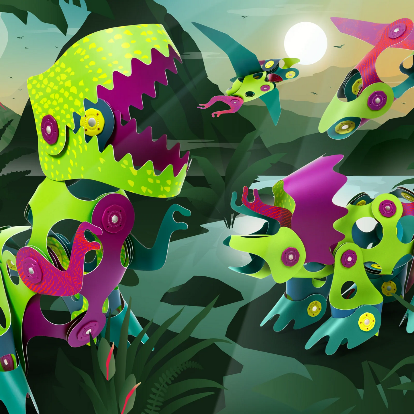 Clixo Dino Adventure Magnetic Toy Set
