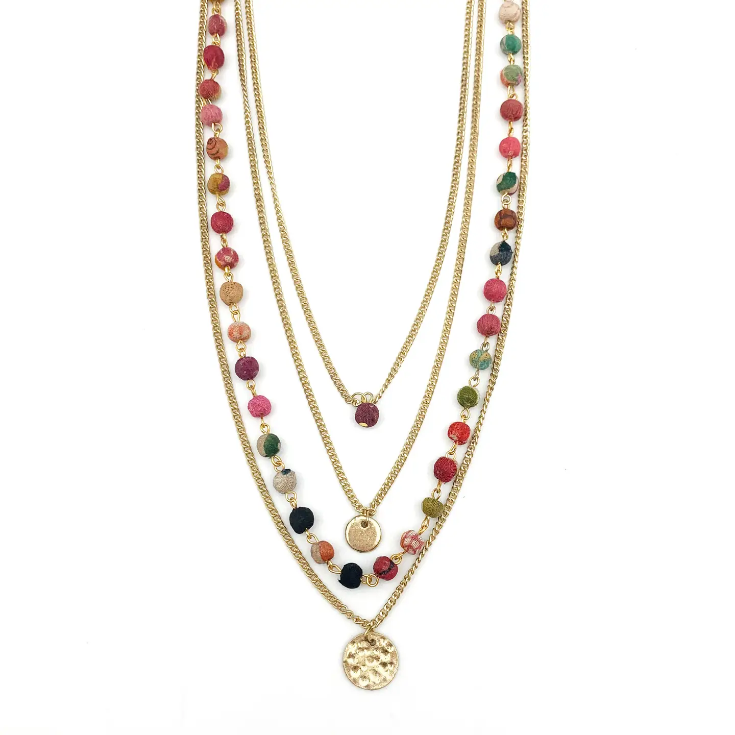 Aasha Strand Layered Kantha Necklace