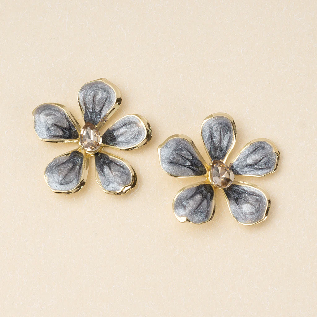 Sparkle Enamel Flower Earrings