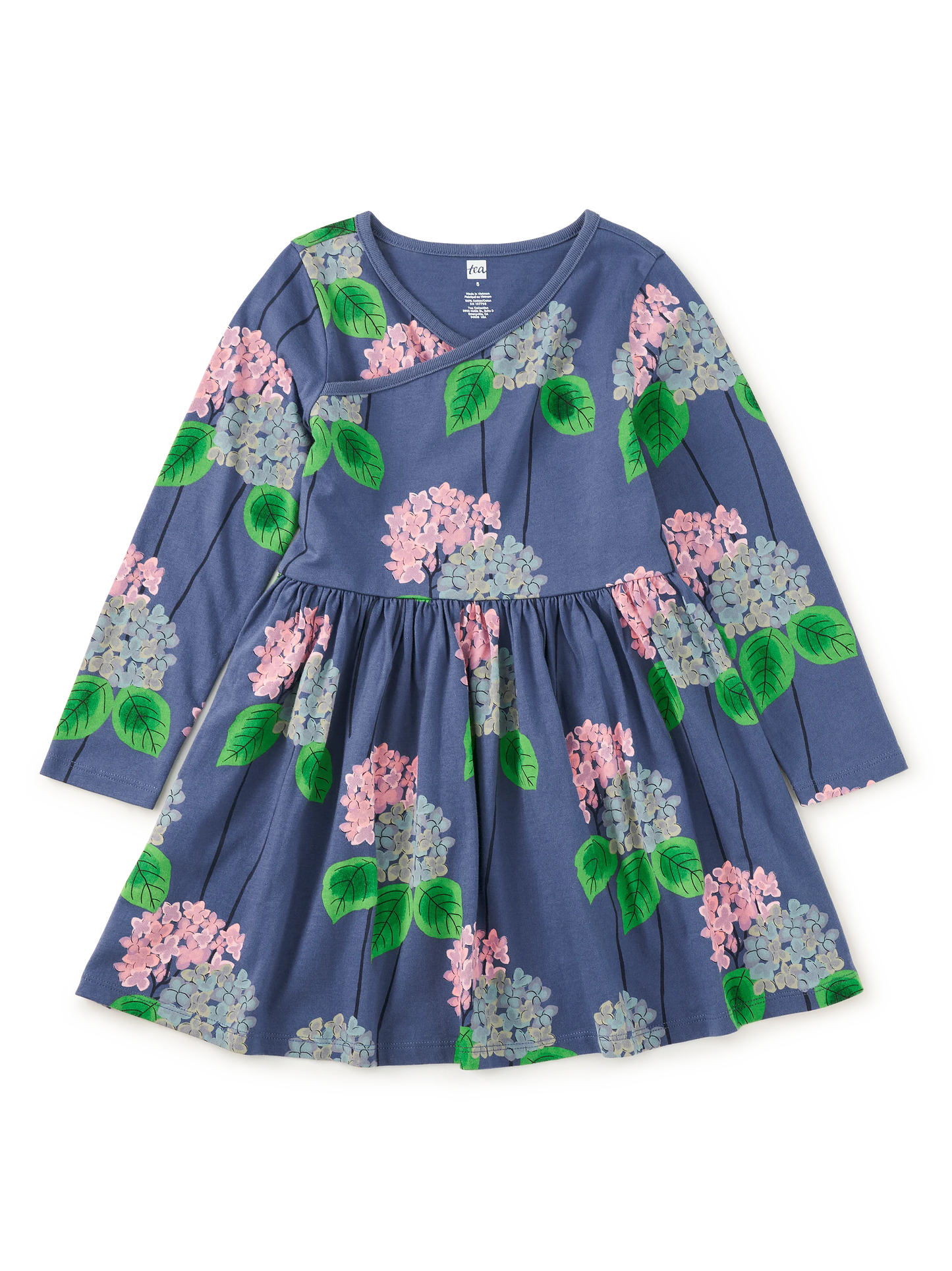 Baby Cornwall Hydrangeas Wrap Neck Dress