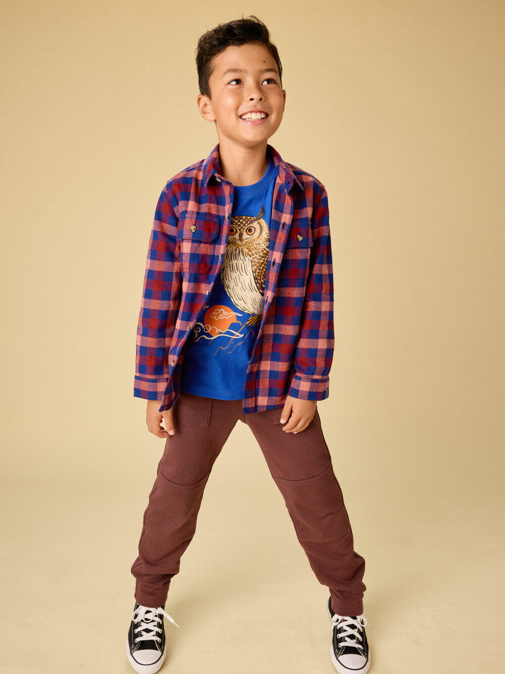 Kids Mountain Owl Graphic Tee