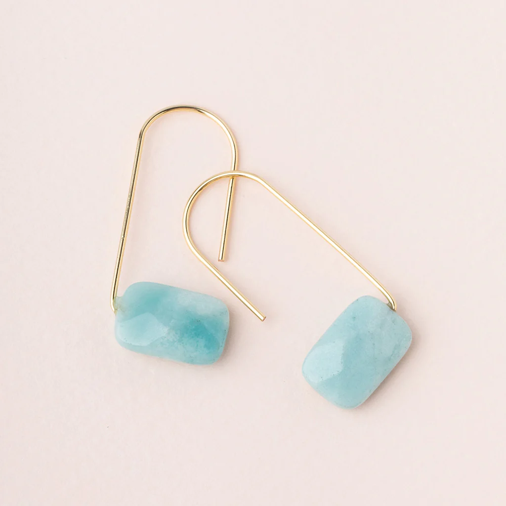 Floating Stone Earrings Amazonite