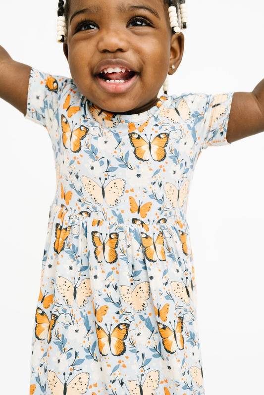 Girls Breezy Butterflies Bamboo Dress