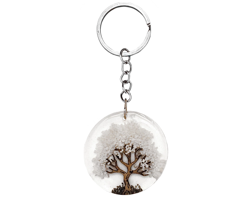 Tree of Life Chip Inlay Keychain