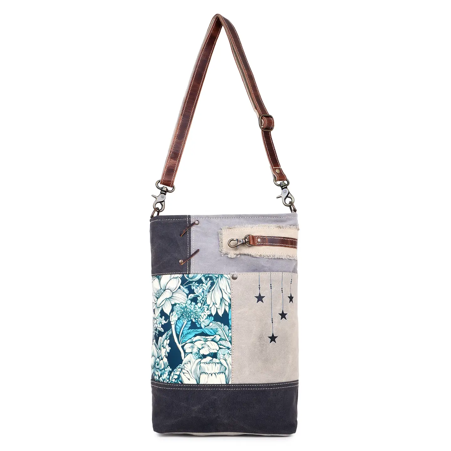 Women's Crossbody Bag - Teal & Navy Floral