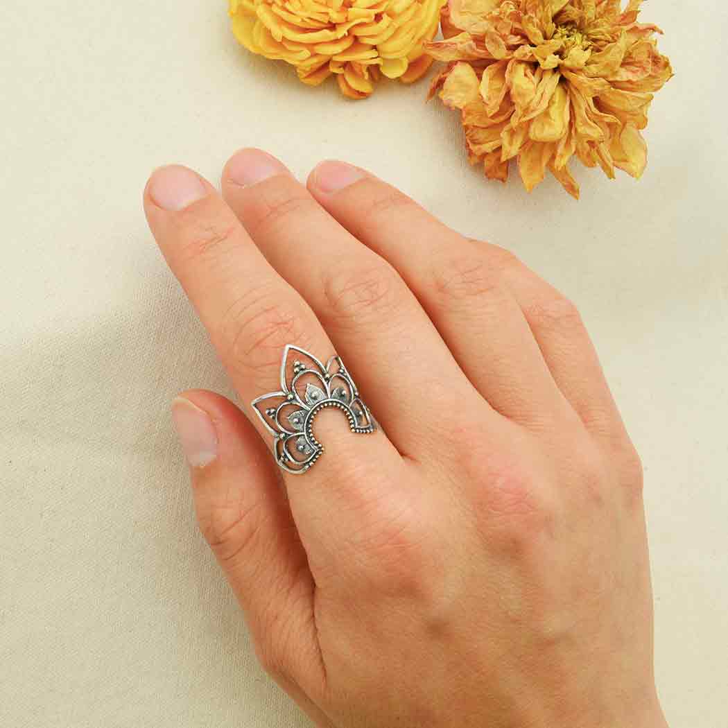 Sterling Openwork Mandala Ring