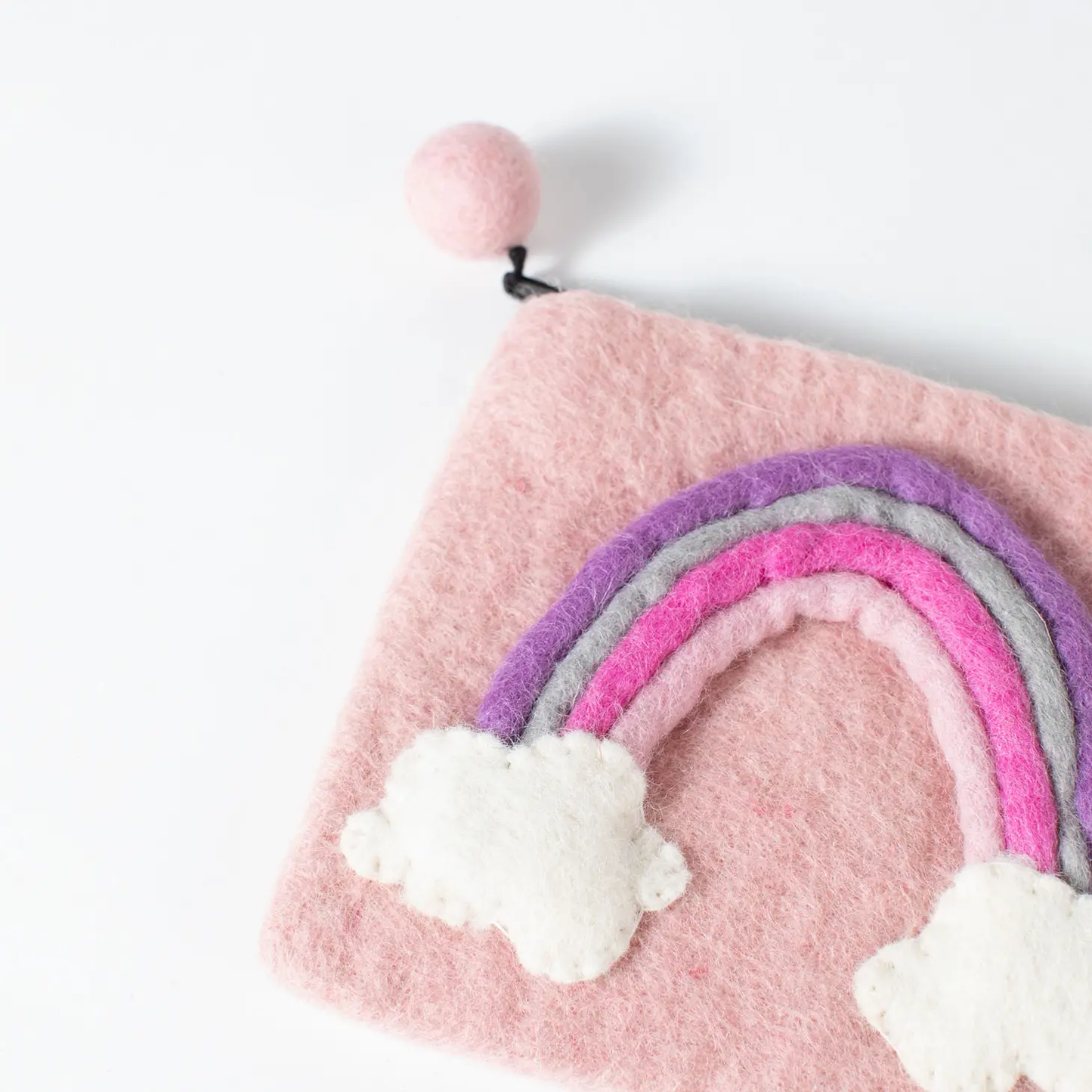 Pink Rainbow Felt Coin Purse