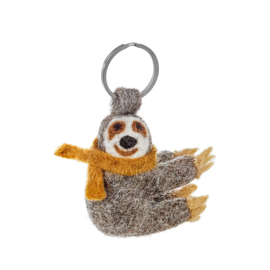 Felted Sloth Keychain