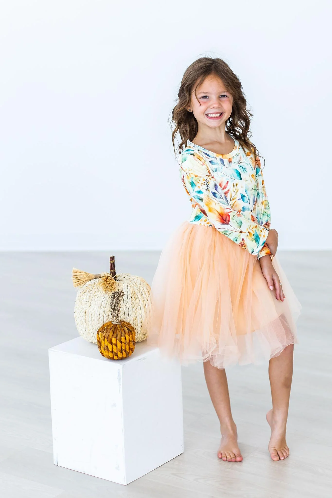 Girls Fall Watercolors Tutu Dress