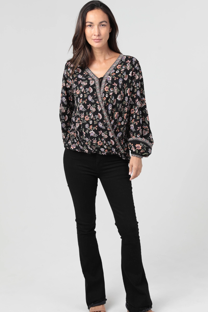 Tie Neck Long Sleeve Blouse