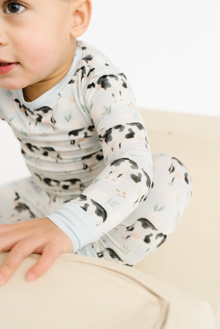 Kids Dairy Cow Bamboo Pajamas