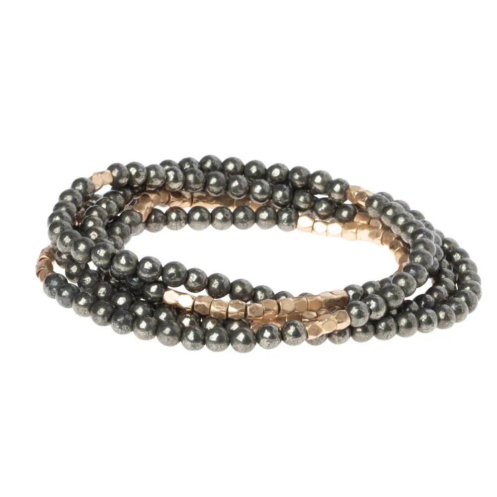 Stone Wrap Bracelet Pyrite