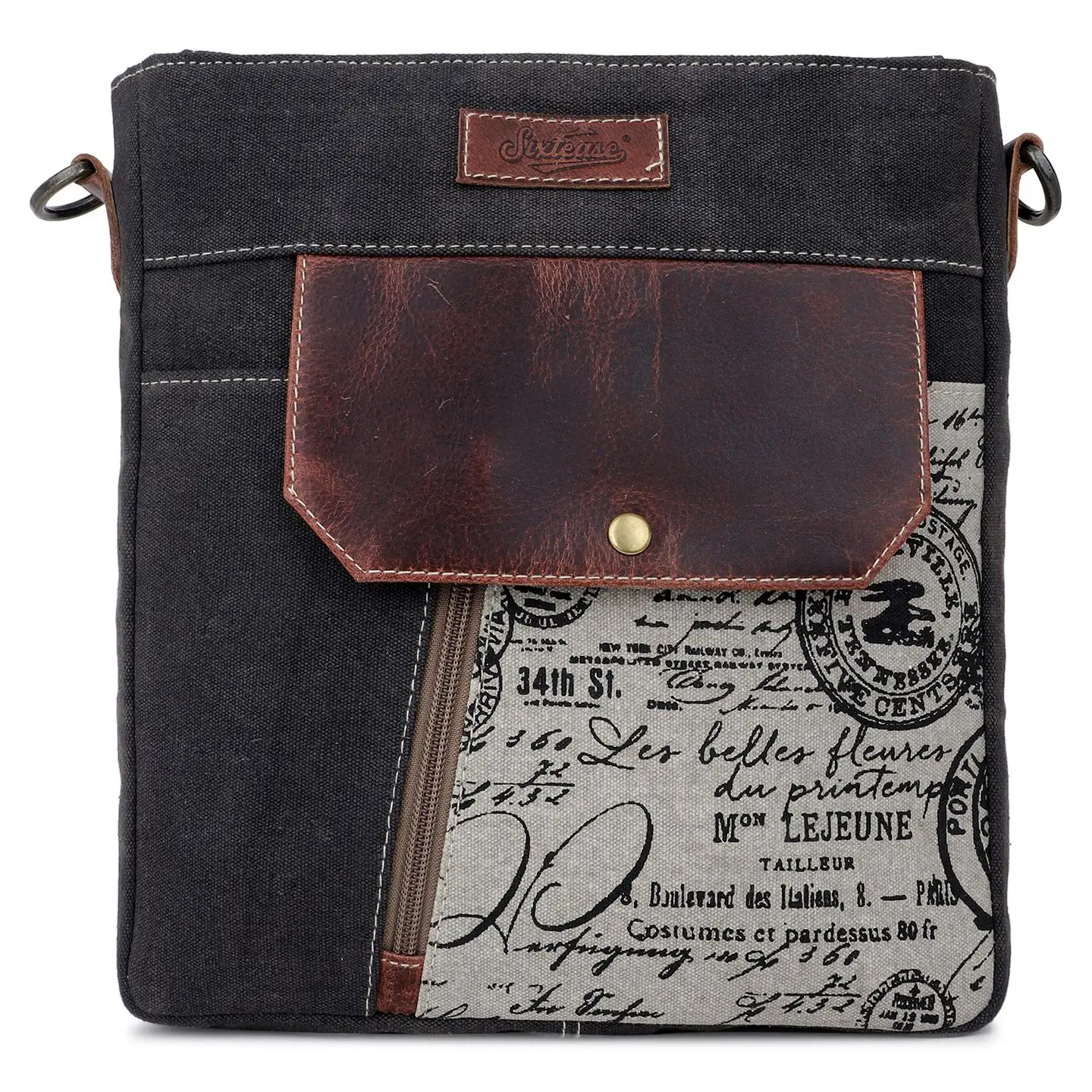 Women's Square Crossbody Bag - Script Print