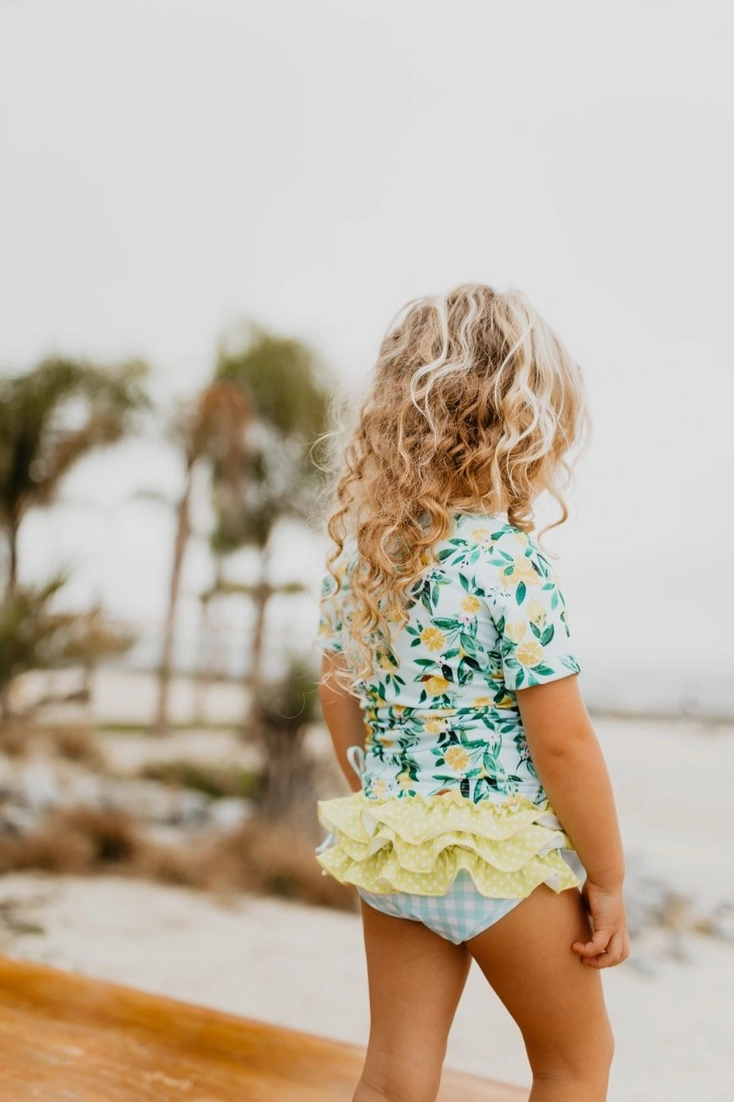 Girls Swimsuit Lemon Ruffle