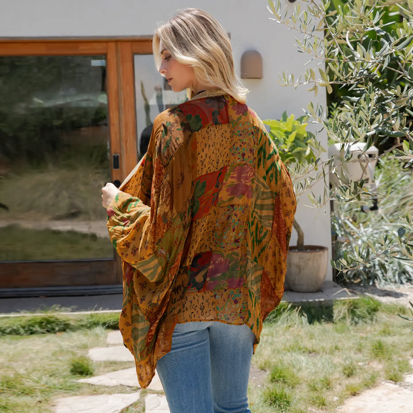 Statement Kimono With Vintage Patches
