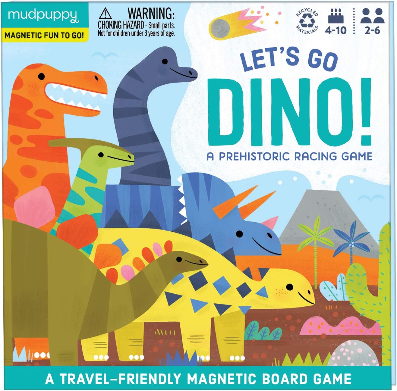Let's Go Dino Magnetic Board Game