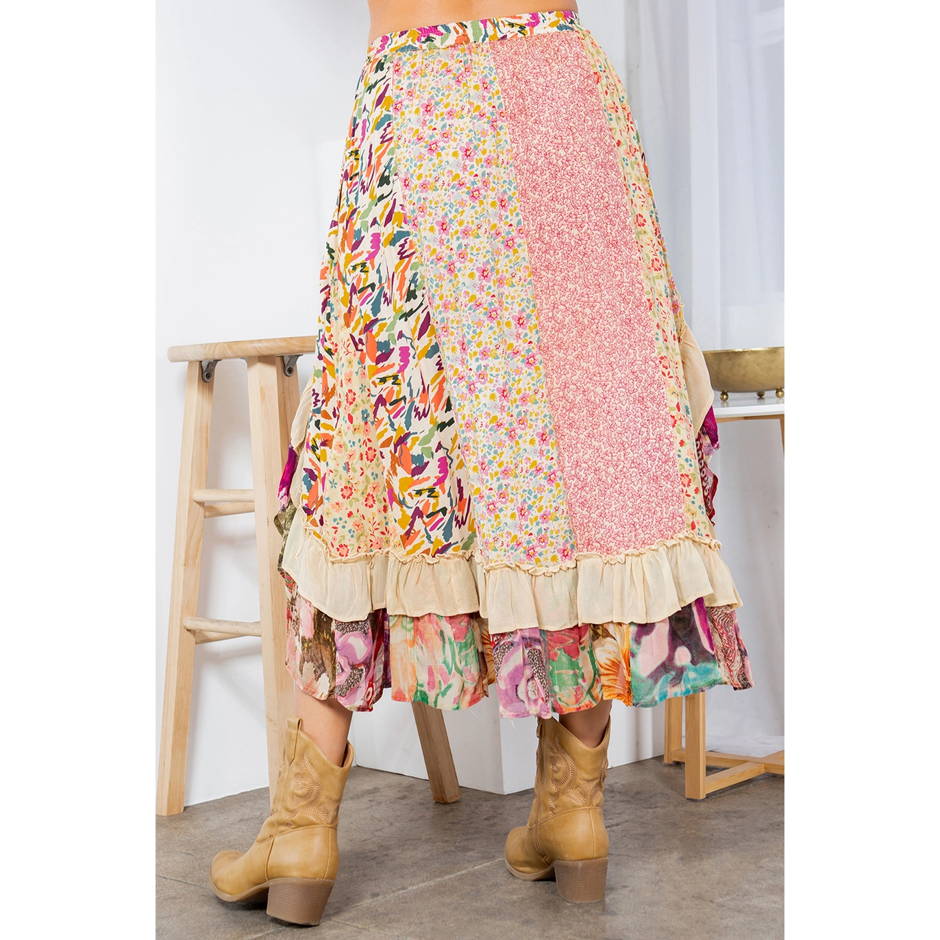 Whimsical Mid-Length Ruffle Skirt